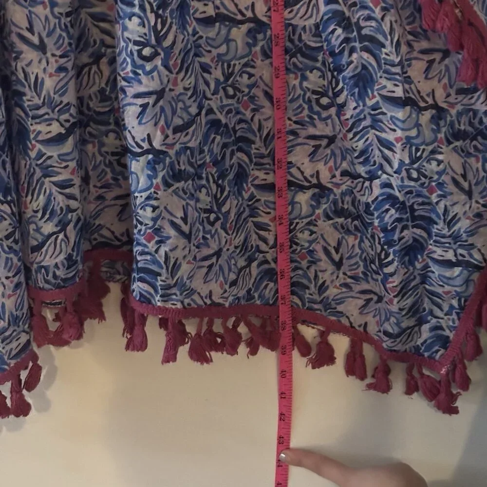 Simply Southern Cover Up‎ Size L -XL Blue Pink Tropical Beach Resort Vacay NEW